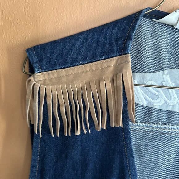 Custom Patchwork Pins Denim Jean Vest Motorcycle Chapter S Indiana GWRRA - Picture 5 of 12